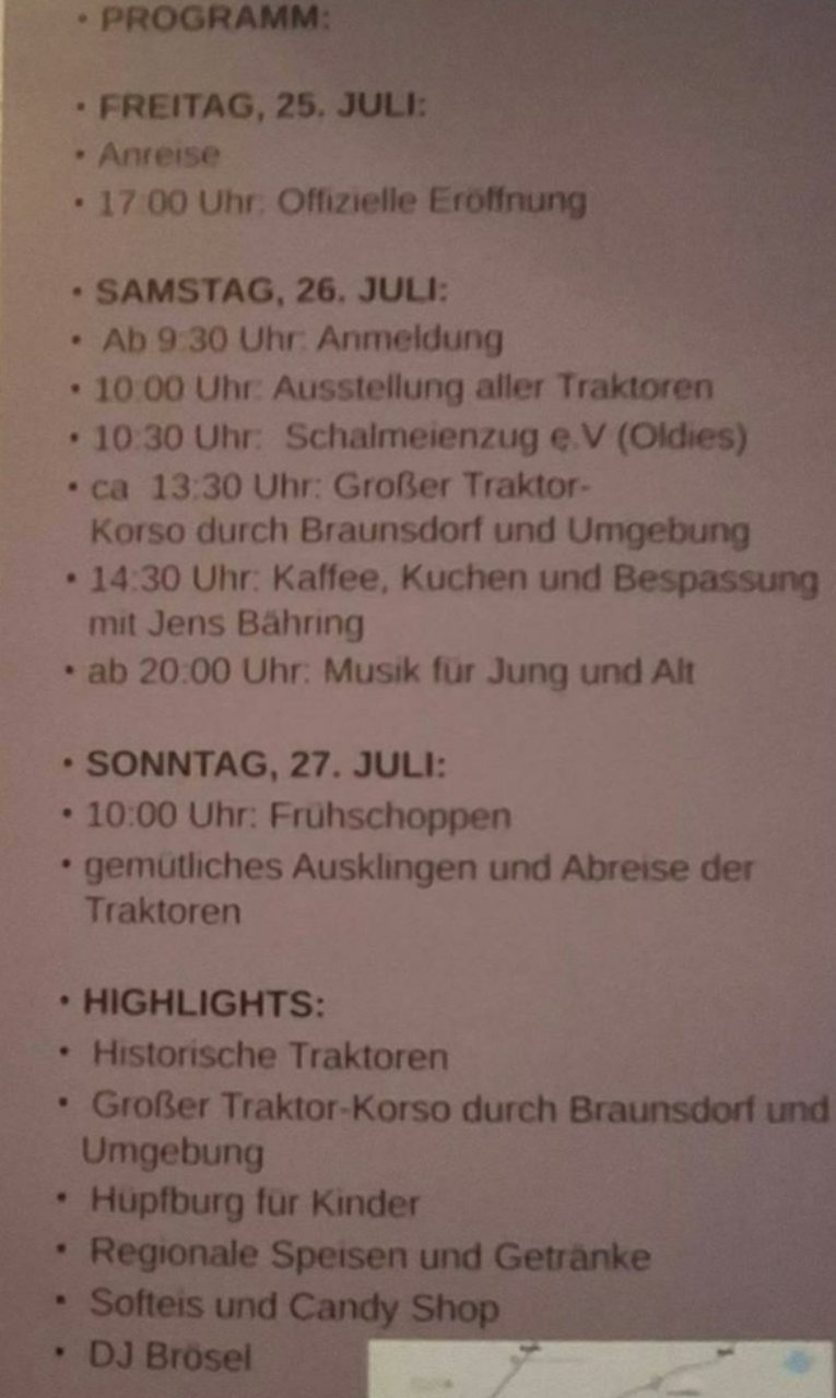 7. Braunsdorfer Traktor Treffen und Dorffest Lanz-Bulldog-Club-MC Lindena e.V.